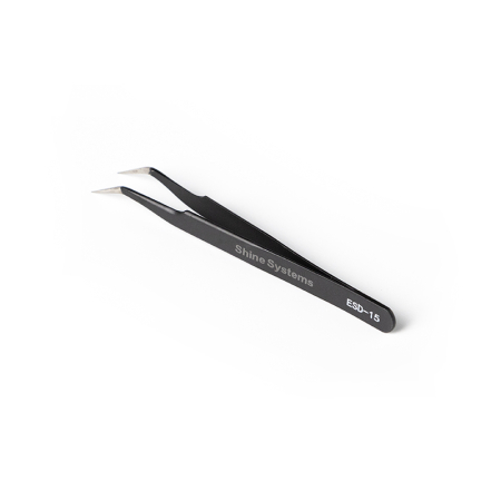 Shine Systems Пинцет металлический с тонким изогнутым кончиком