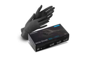 Shine Systems Nitrile Gloves - защитные универсальные нитриловые неопудренные перчатки, размер "XL", цвет черный 100 шт